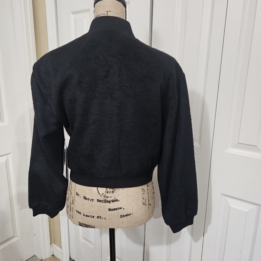 New Madden NYC Black Cargo Bomber Jacket Size XS - Picture 5 of 14